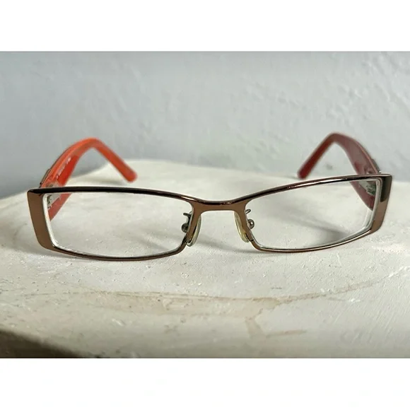 Fendi Womens Eye Glasses Frames Used good Condition Orange Brown - Picture 11 of 16